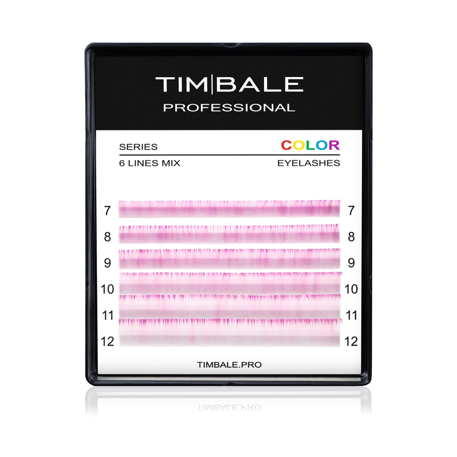 Вії двоколірні TimBale Ice-Purple, Біло-пурпурові, Мікс 6 ліній