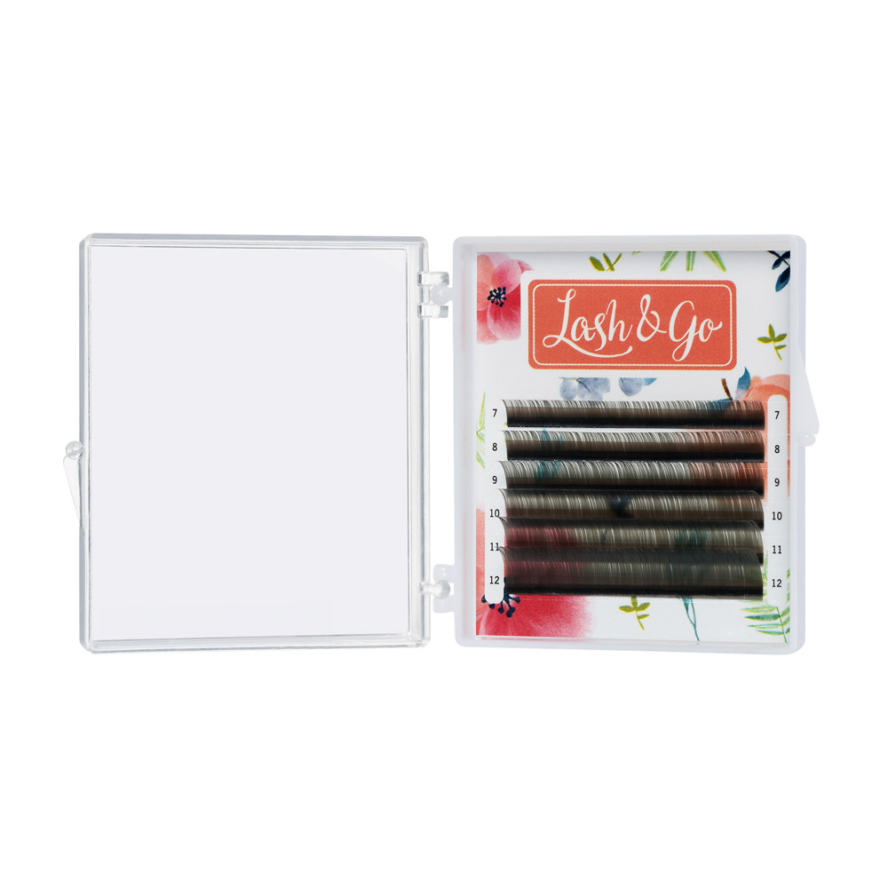 Вії кольорові Lash&amp;Go, Попелясті, Мікс 6 ліній