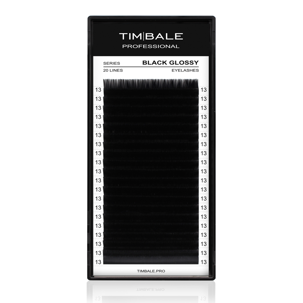 Вії чорні TimBale Black Glossy, 20 ліній
