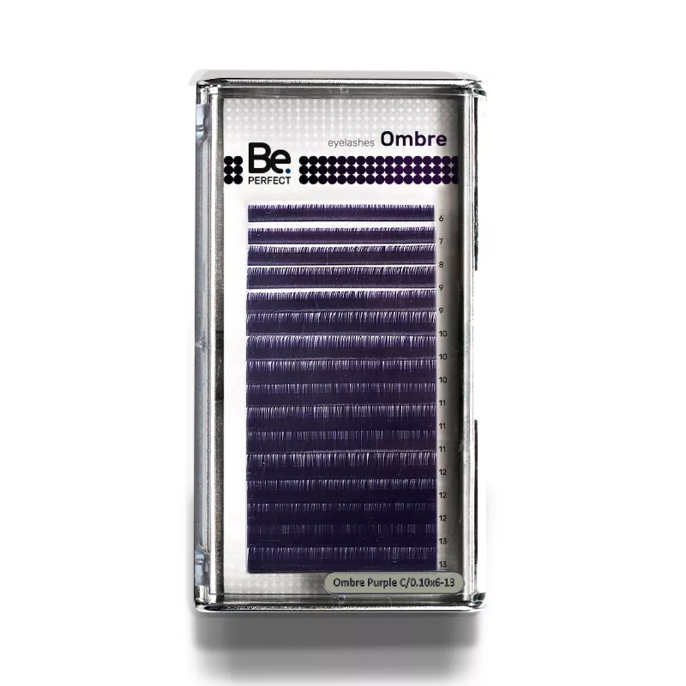 Вії кольорові омбре Be Perfect Ombre Purple, Чорно-фіолетові, Мікс 16 ліній