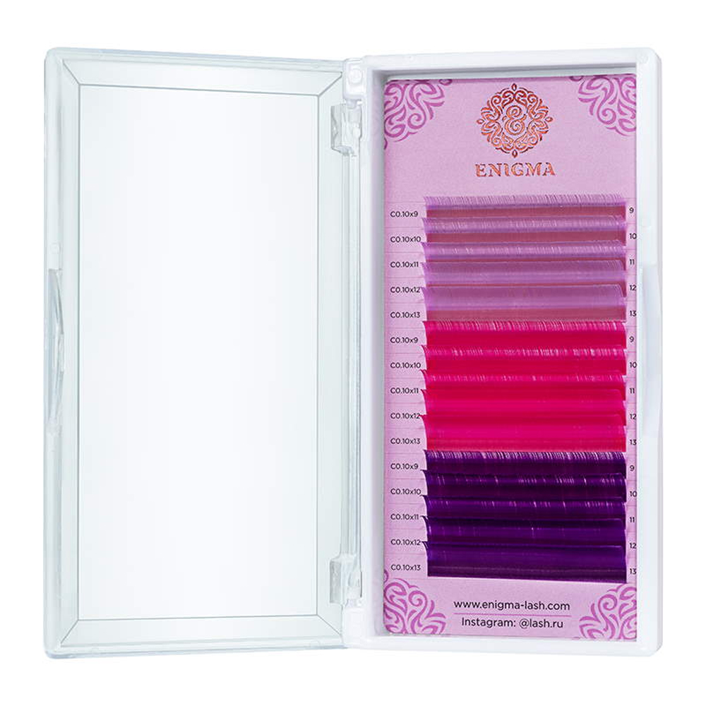 Ресницы цветные Enigma Sweet blossom, 3 цвета, Микс 15 линий