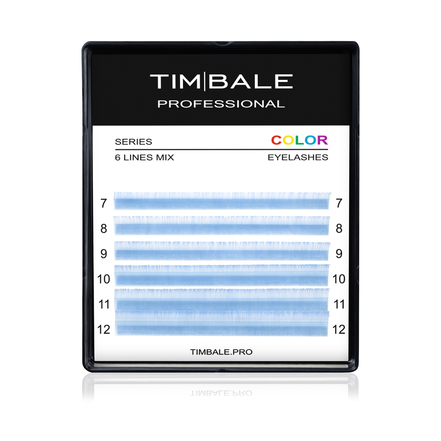 Вії кольорові TimBale Azure, Лазурні, Мікс 6 ліній