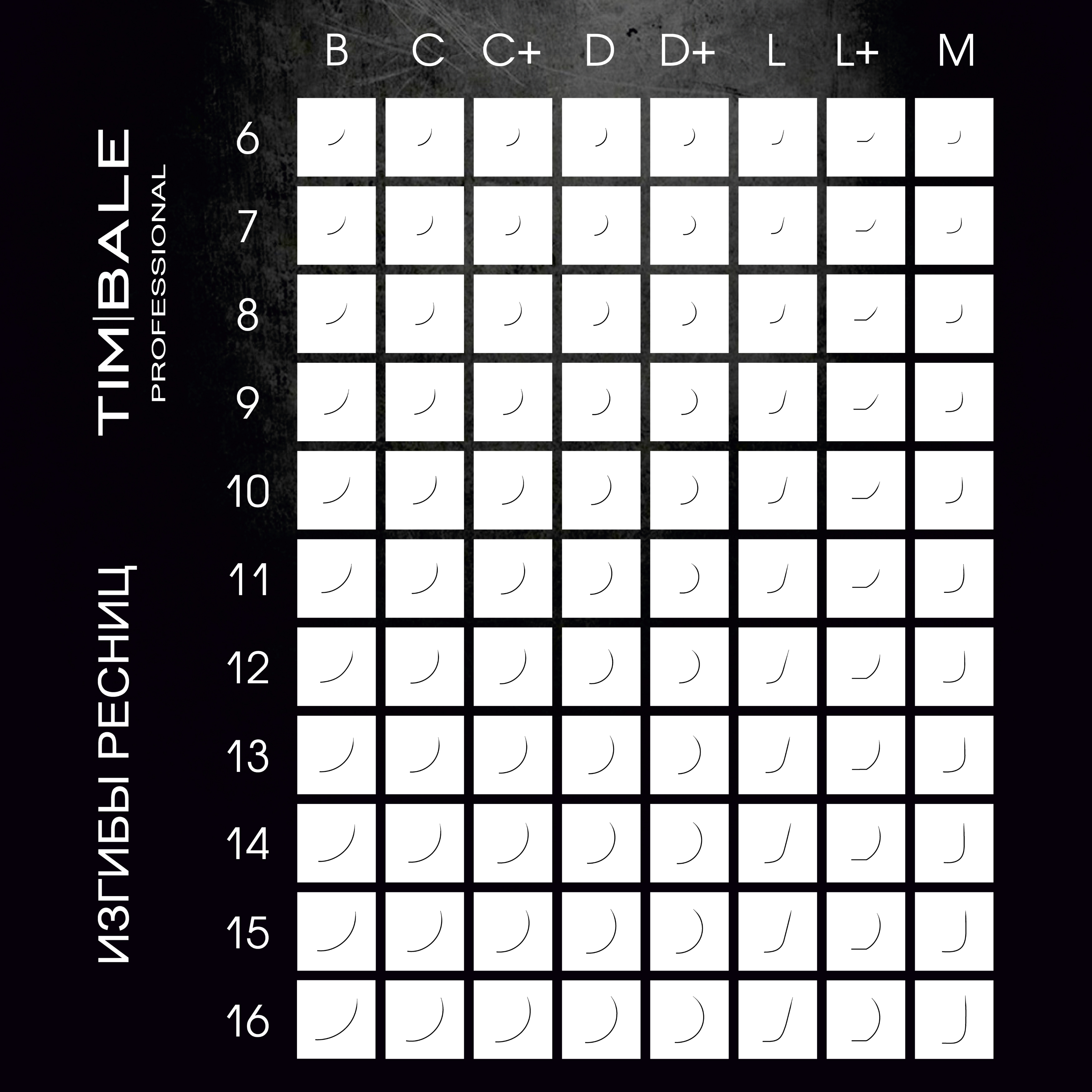 Ресницы цветные TimBale Gold, Золотые, Микс 6 линий