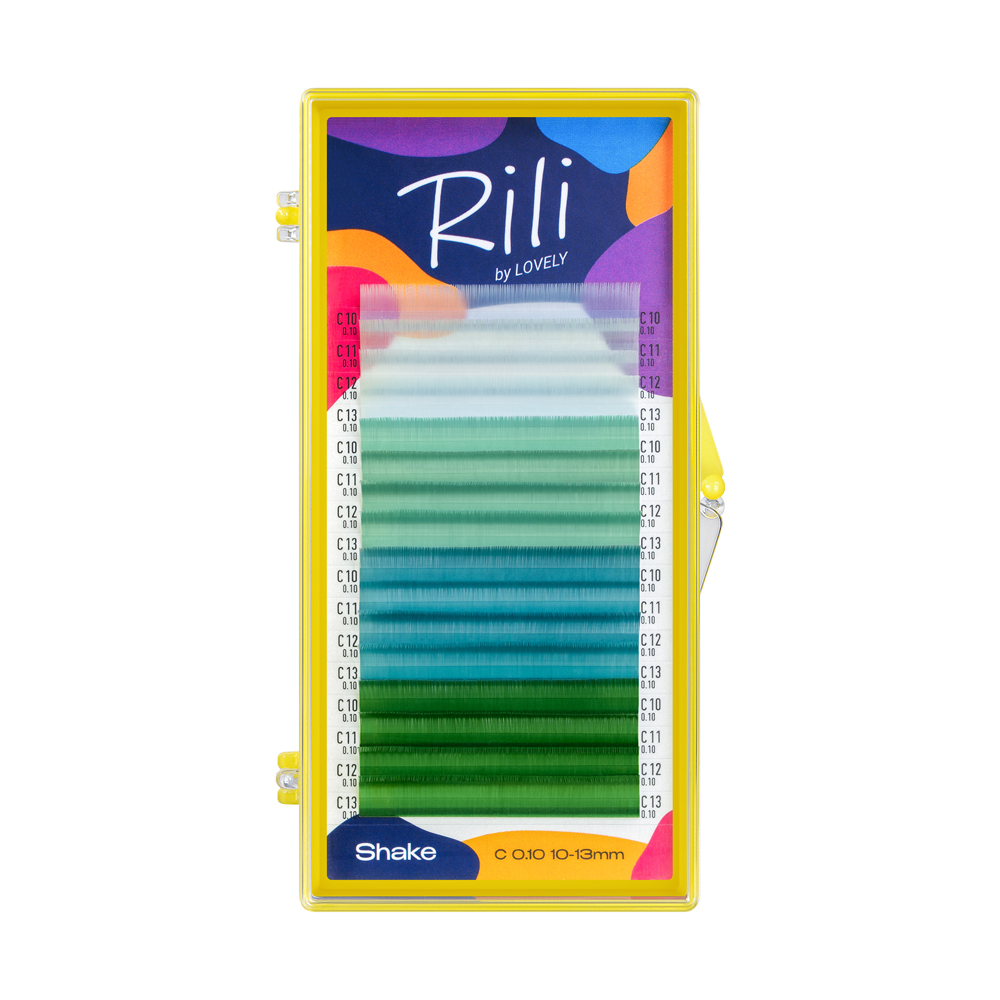 Ресницы цветные Rili Shake Lagoon, Микс 16 линий